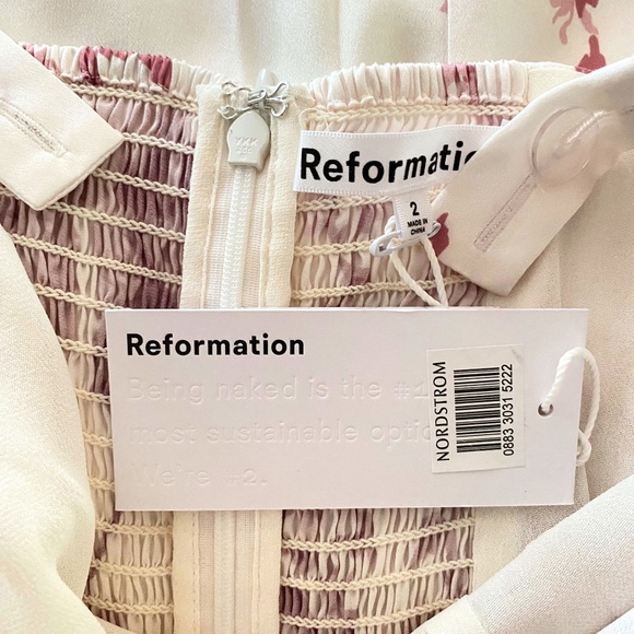 NEW Reformation Earl Silk Dress Crista 2 - Picture 10 of 12